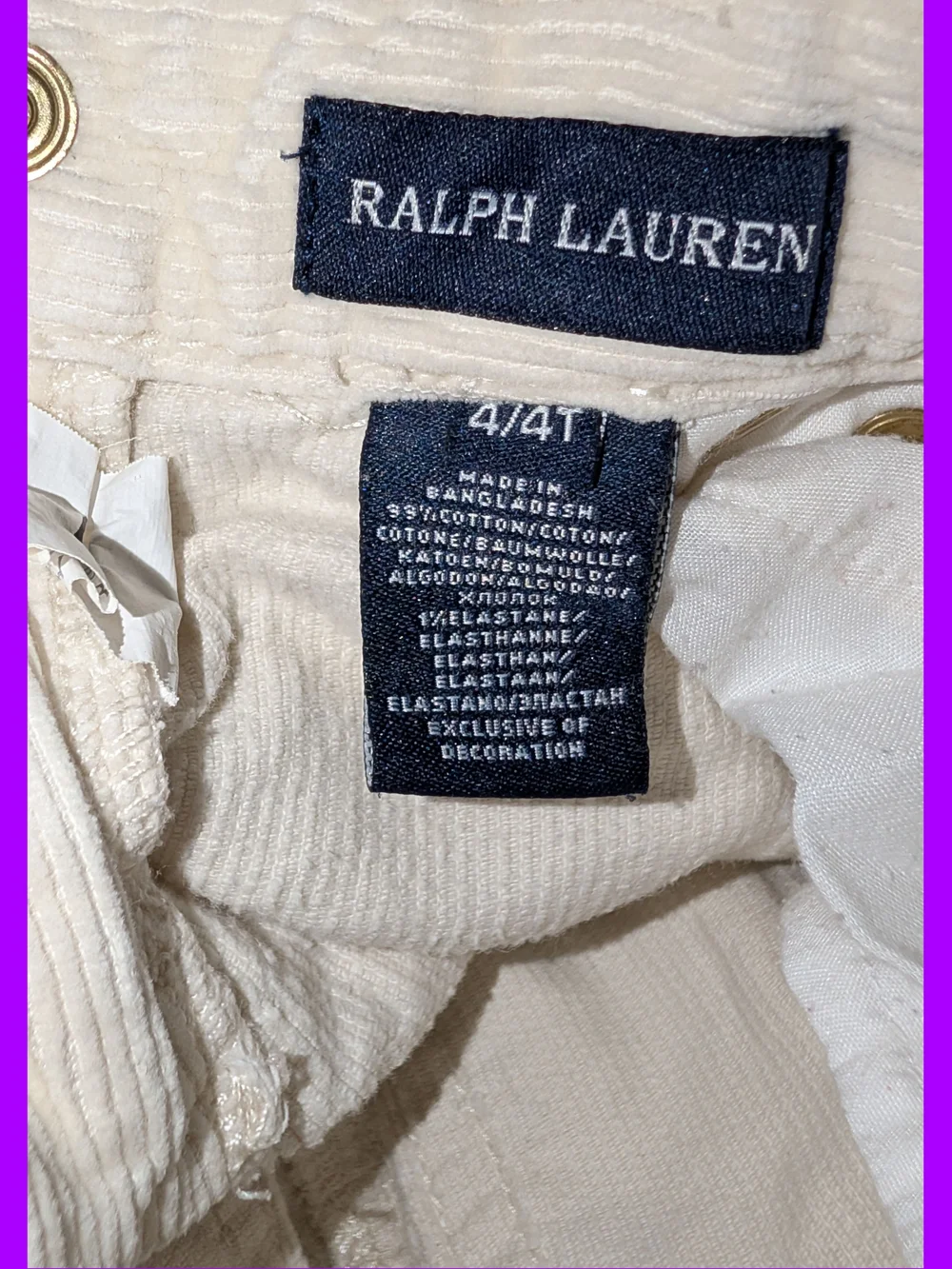 4T Ralph Lauren Corduroy Pants